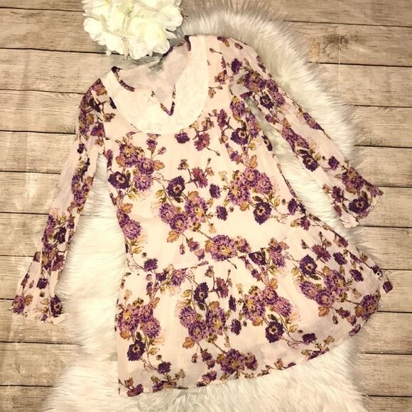 Lucky Brand Charlene Floral Drop Waist Dress - Picture 1 of 6